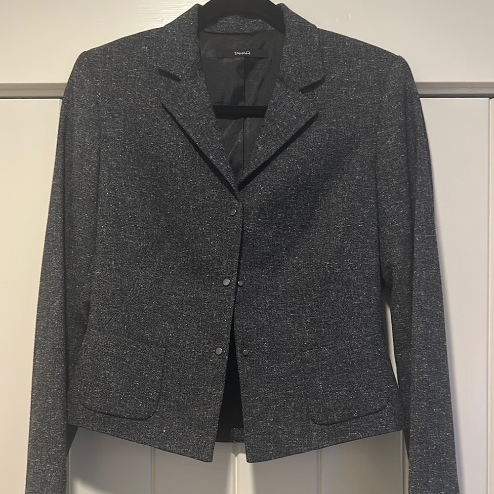 Tahari Gray Blazer Professional Suit Jacket